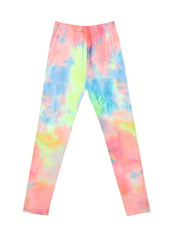 Ice Effect Tie Dyed Girl Leggings Graphic Tights Slim Pants Costume