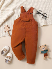 Girls Corduroy Solid Suspender Pants for Winter