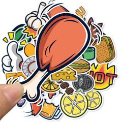 25pcs Food Cartoon Stickers for Phone Case Decoration