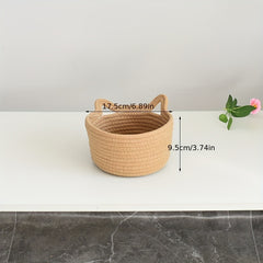 Cotton Thread Coffee Storage Basket Cat Ear Storage Box