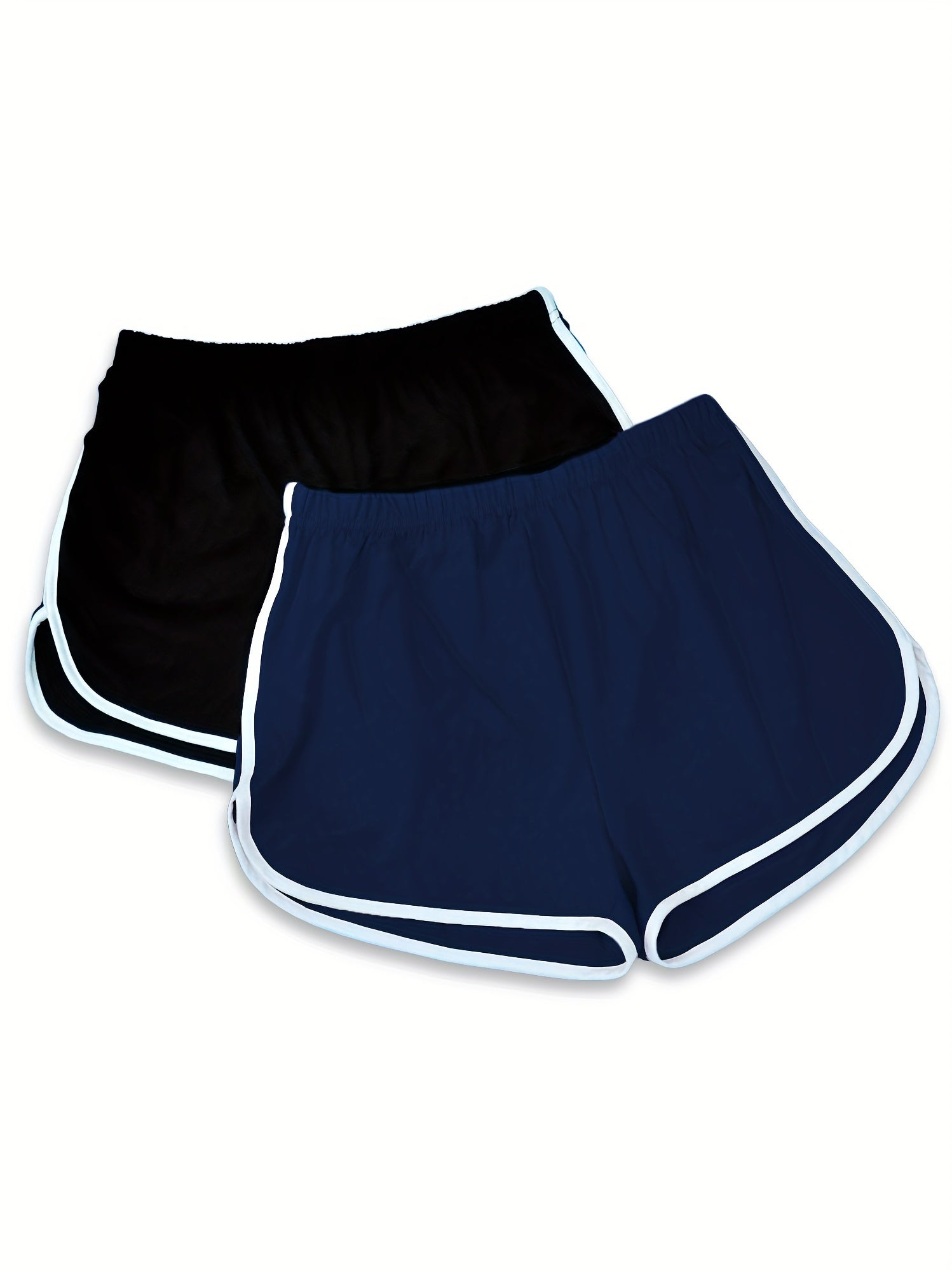 2 Pack Plus Size Pajama Shorts Set Women's Elastic Waist Dolphin Shorts