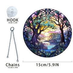 Acrylic Tree Of Life Stain Window Hanging Decoration