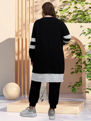 Colorblock Slogan Plus Print 2 Piece Set