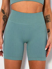 Women's High Waist Workout Biker Shorts with Wide Waistband for Yoga & Sports
