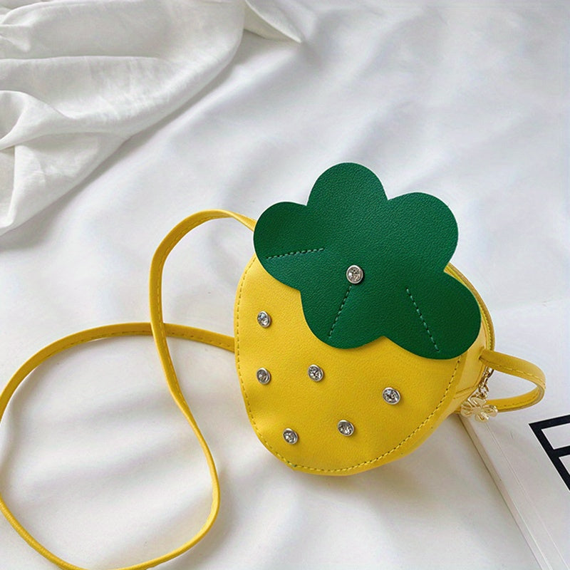 Cartoon Plush Strawberry Coin Purse Portable Wallet Small Bag For Girls
