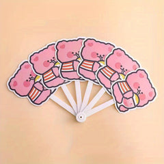 Summer Cartoon 6 Fold Fan for Students