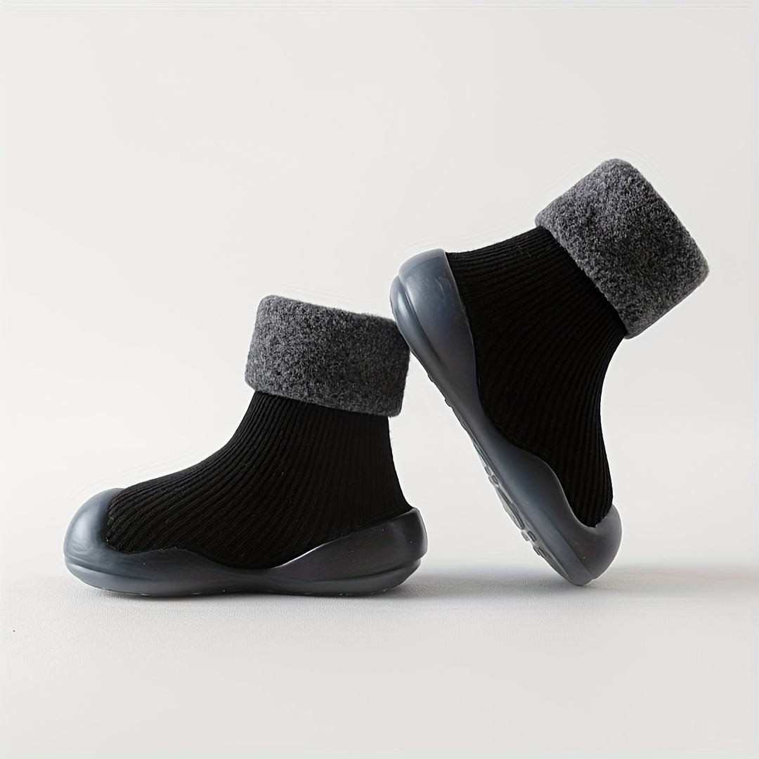 Baby Boys Slip On Sock Shoes Non Slip Warm Fleece Walking Shoes
