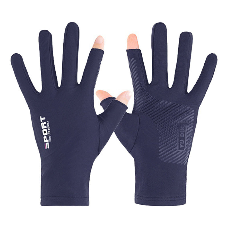 Breathable Ice Silk Cycling Gloves Anti Slip Anti UV Touch Screen