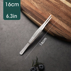 2PCS Stainless Steel Food Tongs Churrasco Tweezers Clip