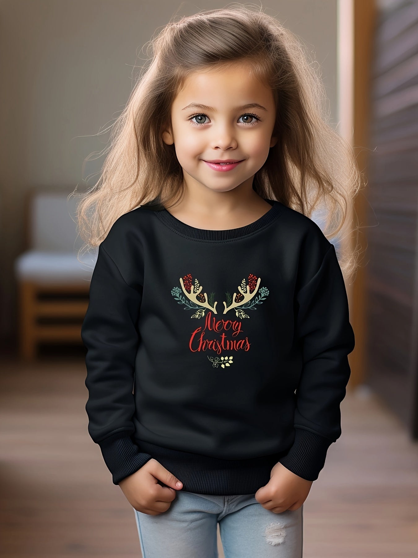 OERYUI Reindeer Pattern Sweatshirt Kids Christmas