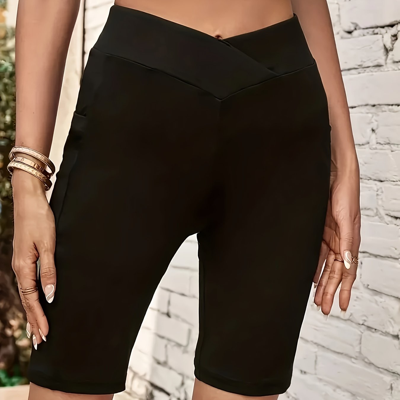Stretch Casual Sports Shorts Slim Fit Solid Running Leggings