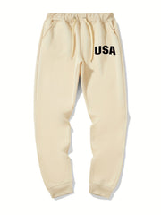 Letter Print Graphic Drawstring Joggers Men's Sweatpants