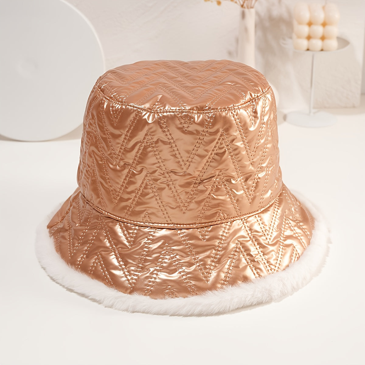 Solid Bucket Hat Autumn Winter Fleece Thickened Warm Fisherman Hat