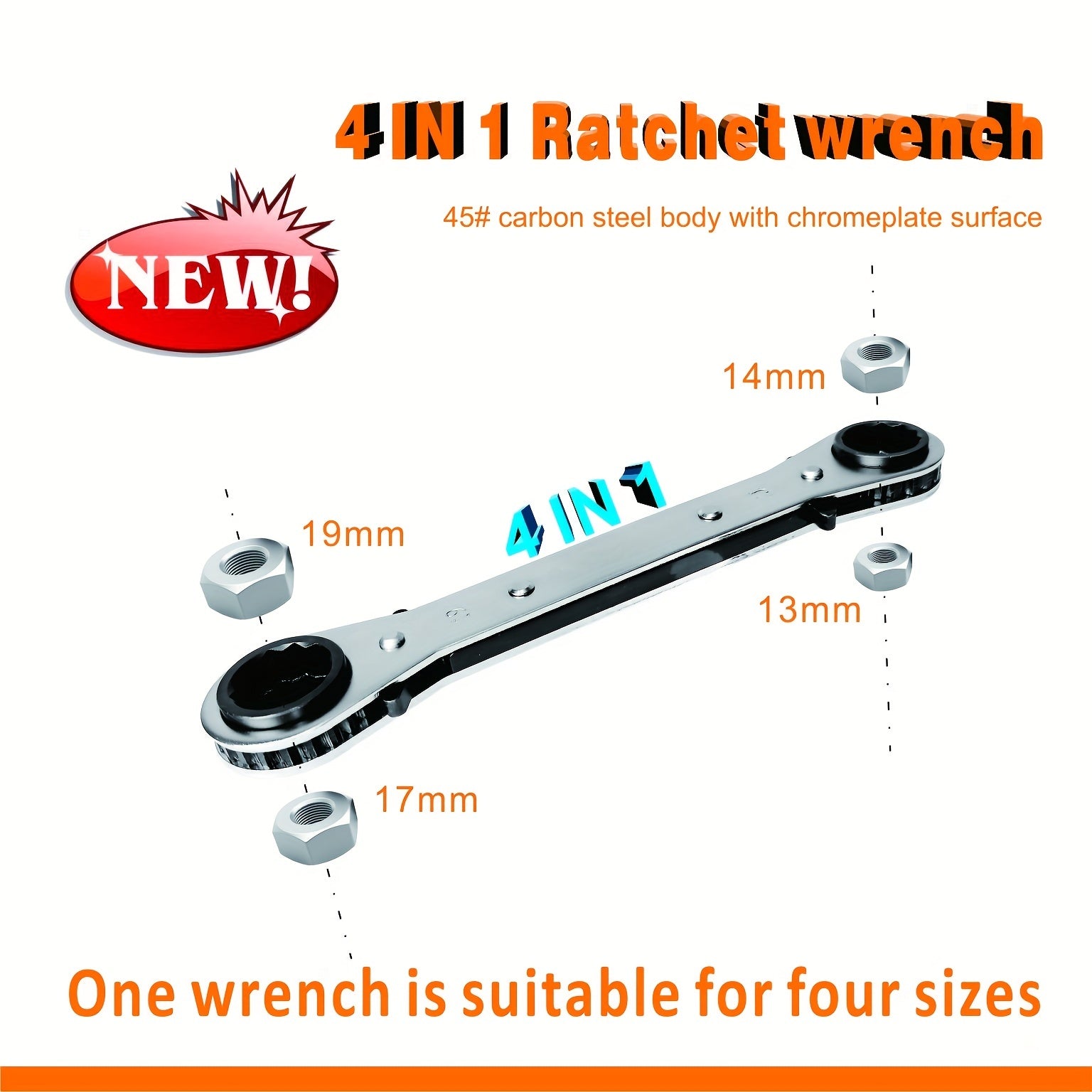 4 in 1 Ratchet Wrench for Quick Automotive & Household Maintenance