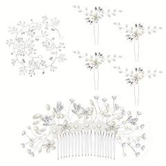 6pcs Faux Pearl Hair Pin Bridal Wedding Accessories Set