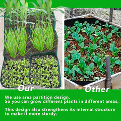 Fabric Raised Garden Bed with 6 Partition Grids PE Flowerpot