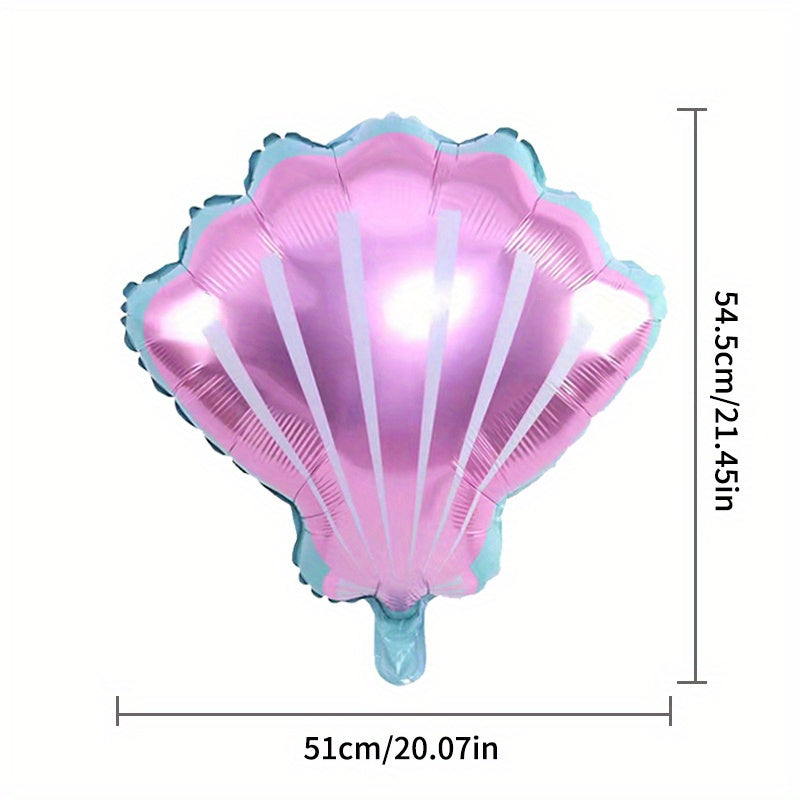 2pcs Fish Tail Shell Aluminum Film Balloon Summer Party Decoration Background