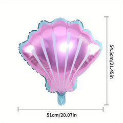 2pcs Fish Tail Shell Aluminum Film Balloon Summer Party Decoration Background
