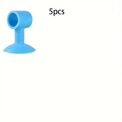 5pcs Silicone Door Stopper Without Punching Bathroom Door Handle Suction Cup