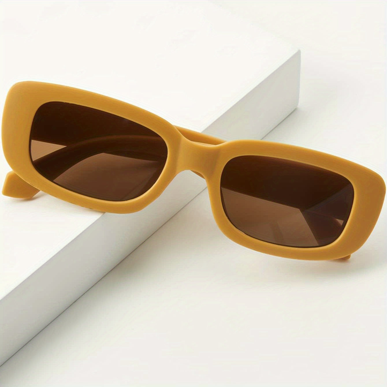 Y2K Rectangle Sunglasses Mod Matte Anti Glare UV400