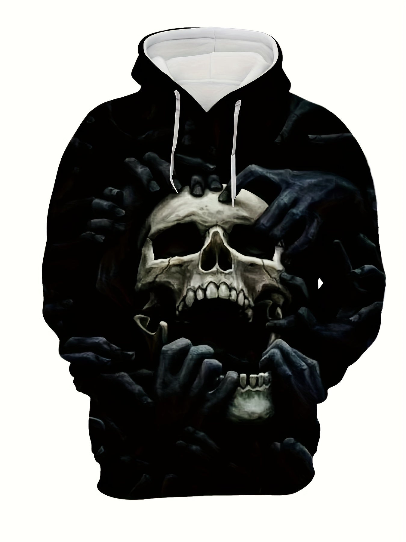 Men's Casual Skull Pattern Hoodie Hooded Sweatshirt