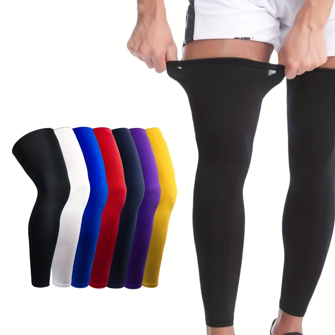 1pc Sports Knee Pads Extended High Elastic Compression Leg Pads