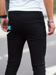 Slim Fit Grimace Print Jeans Mens Casual Stretch Street Style Denim Pants