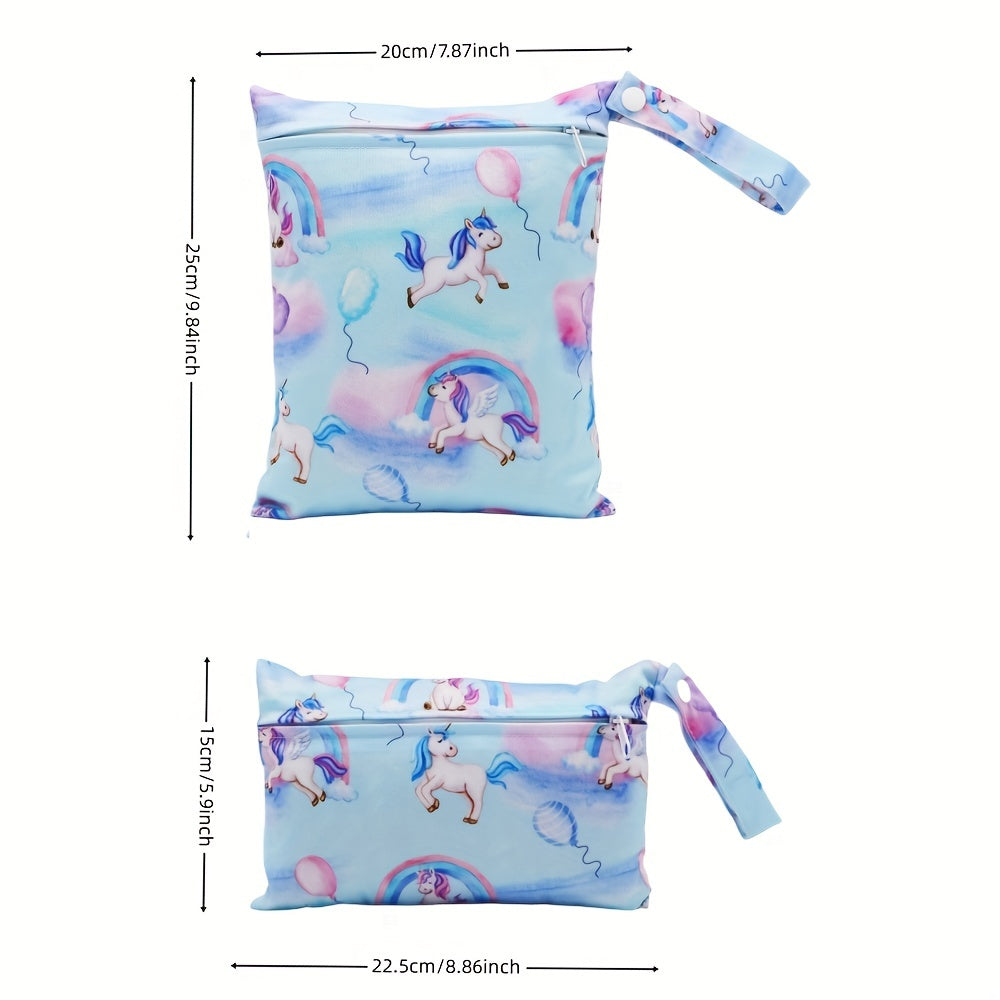 2 Pcs Unicorn Prints Wet Bag Set