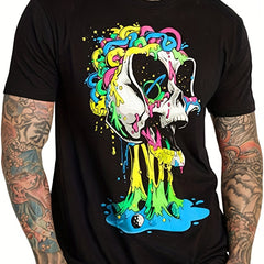 Men's Cartoon Skull Graphic T Shirt 3D Print Crew Neck Tee