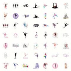 50pcs Ballet Waterproof Stickers for Water Bottle Phone Laptop