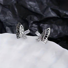 Butterfly Stud Earrings Double Layer Daily Accessories