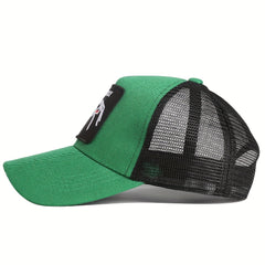 Green Baseball Cap Men's Grid Trucker Hat For Men Women Summer