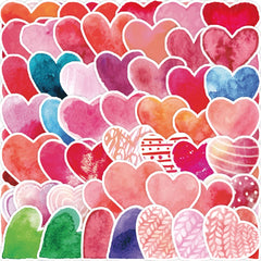 50pcs Love Stickers Decals Tablet Laptop Guitar Room Decorative