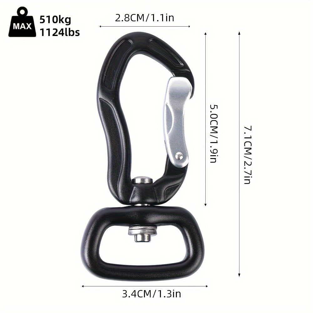 5 KN Auto Locking Carabiner Clip Rotatable Aluminum Alloy Buckle Keychain
