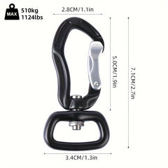 5 KN Auto Locking Carabiner Clip Rotatable Aluminum Alloy Buckle Keychain