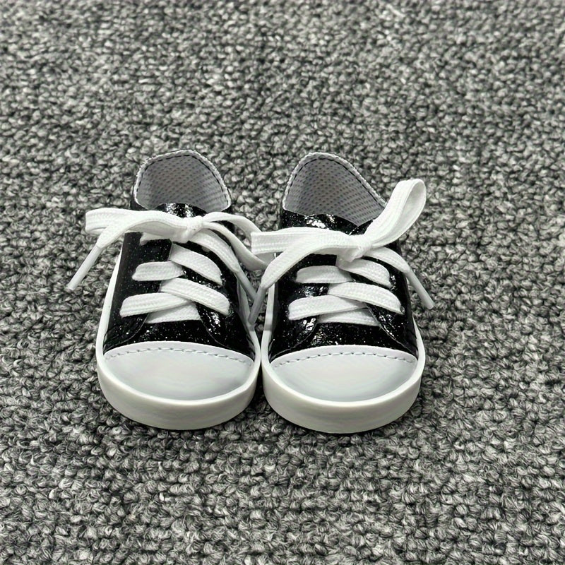 Fluorescent PU Leather Doll Shoes Low Top Sneakers for American Doll