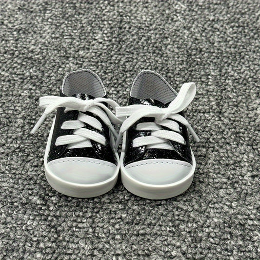Fluorescent PU Leather Doll Shoes Low Top Sneakers for American Doll
