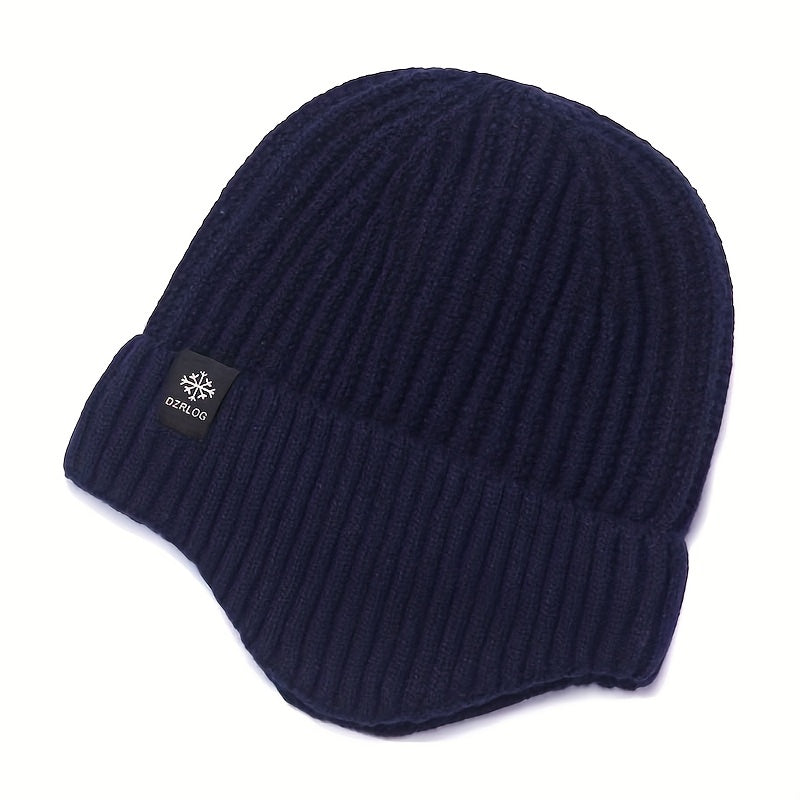 Men's Winter Knitted Hat Plus Velvet Thickened Ear Protection Beanie