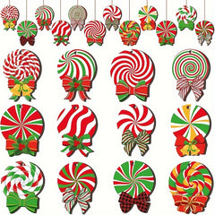 36pcs Christmas Hot Cocoa Wooden Ornaments Hanging Decorations