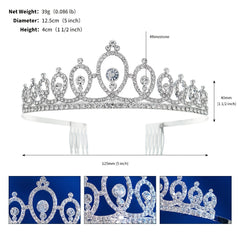 Rhinestone Alloy Crown Tiara Wedding Hairband