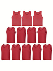 12pcs Men's Sleeveless Round Neck Tank Top for Summer Training
