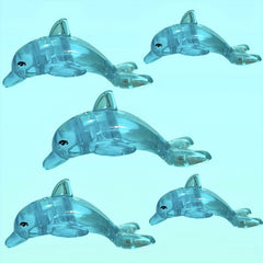 5pcs Mini Dolphin Building Blocks Translucent Marine Animal DIY Ocean Th