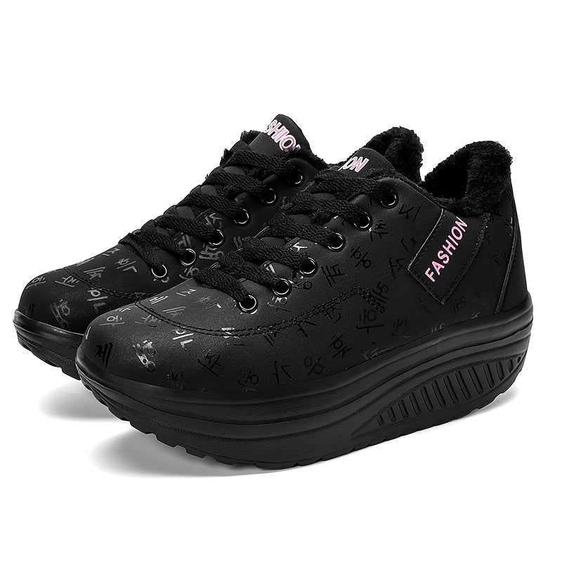 Winter Ankle Boots Lace Up Air Cushion Non slip Sports Sneakers Women's Footwear