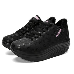 Winter Ankle Boots Lace Up Air Cushion Non slip Sports Sneakers Women's Footwear