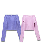 Girls' Long Sleeve Knitted Ballet Dance Top Sweater Pullover Shirt