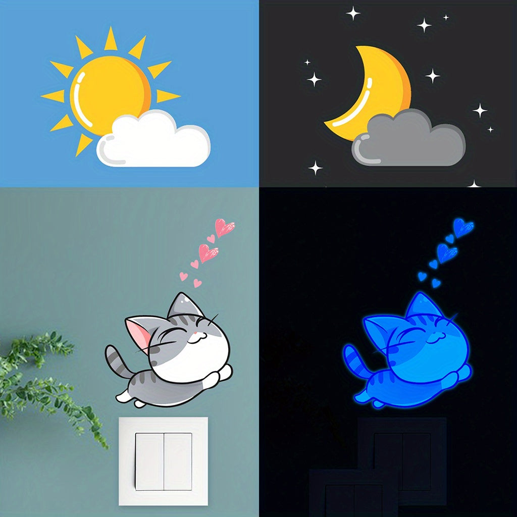 Luminous Cat Switch Sticker PVC Decoration Sticker