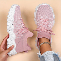 Women's Platform Sock Sneakers Low Top Sports Shoes Lace Up Running Shoes