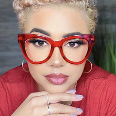 Vintage Cat Eye Eyeglasses Anti Light Clear Lens Glasses