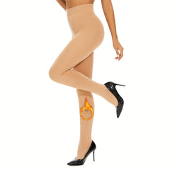 Plush Lined Tights Opaque High Waist Thermal Leggings