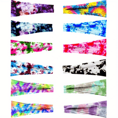 Tie Dye Sports Headband Yoga Sweat Absorption Turban Fitness Hairband